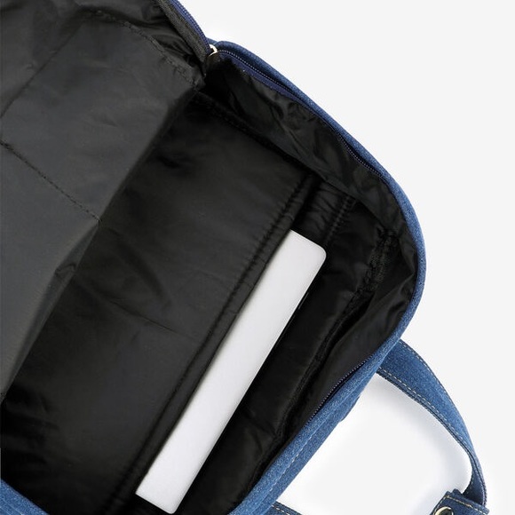New Ardene Denim Backpack 13” laptop padded MacBook backpack notebook school bag - Picture 4 of 9